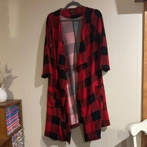 Reborn Red and Black Checkered Cardigan